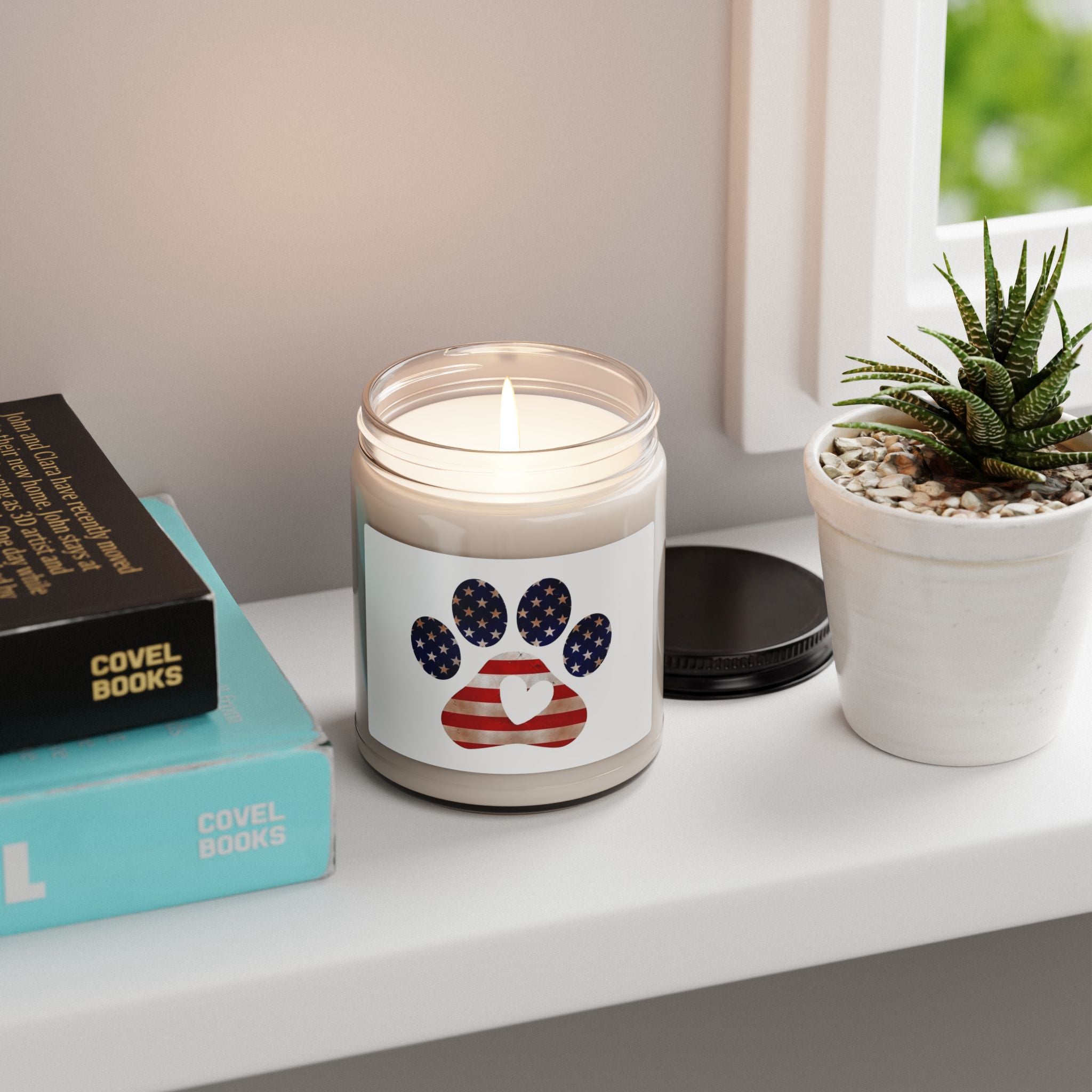 Soy Candle — American Flag Paw Print Scented Candle (9 oz)