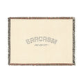 Sarcasm Woven Blanket — Cozy Throw with 'Sarcasm' Embroidered Arch
