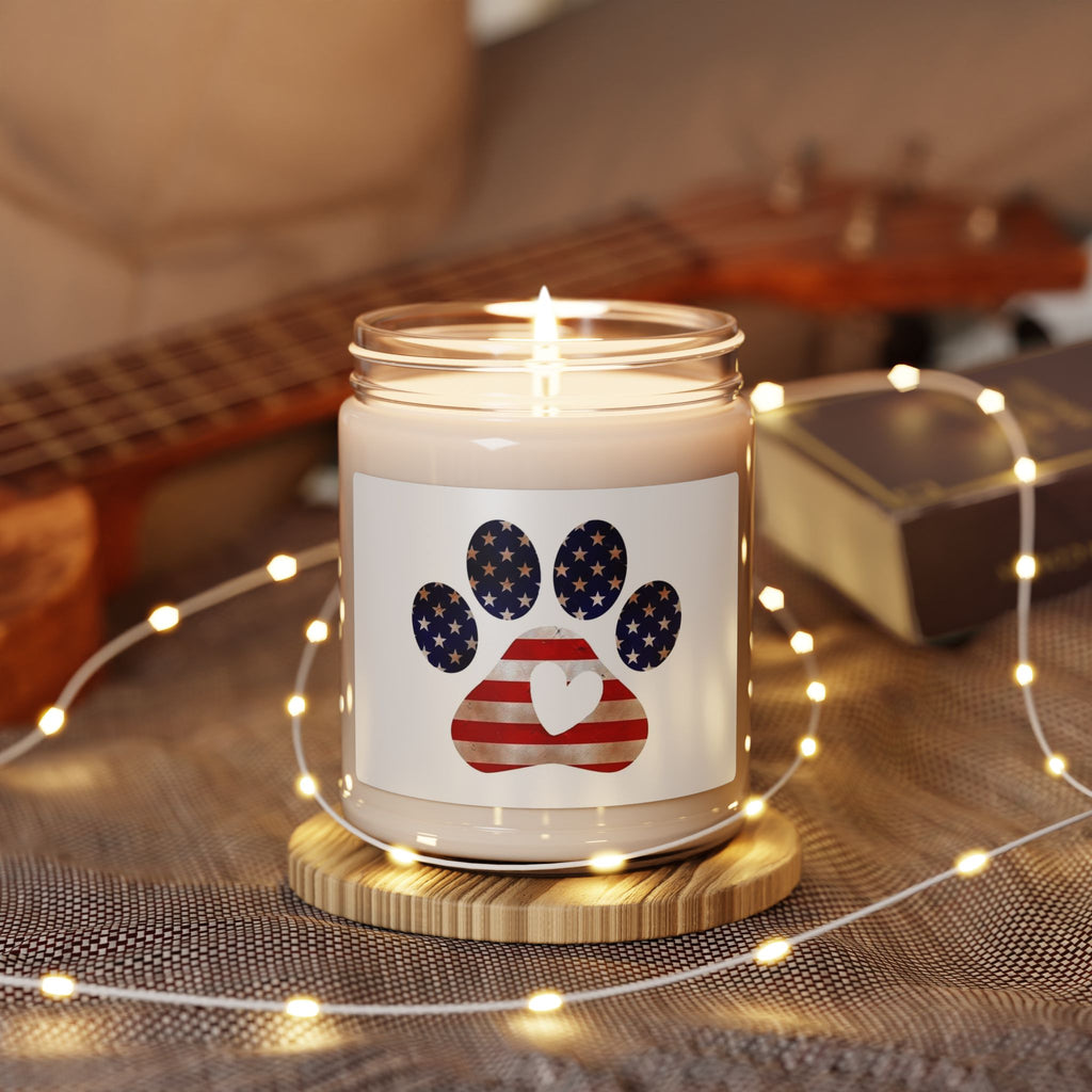 Soy Candle — American Flag Paw Print Scented Candle (9 oz)