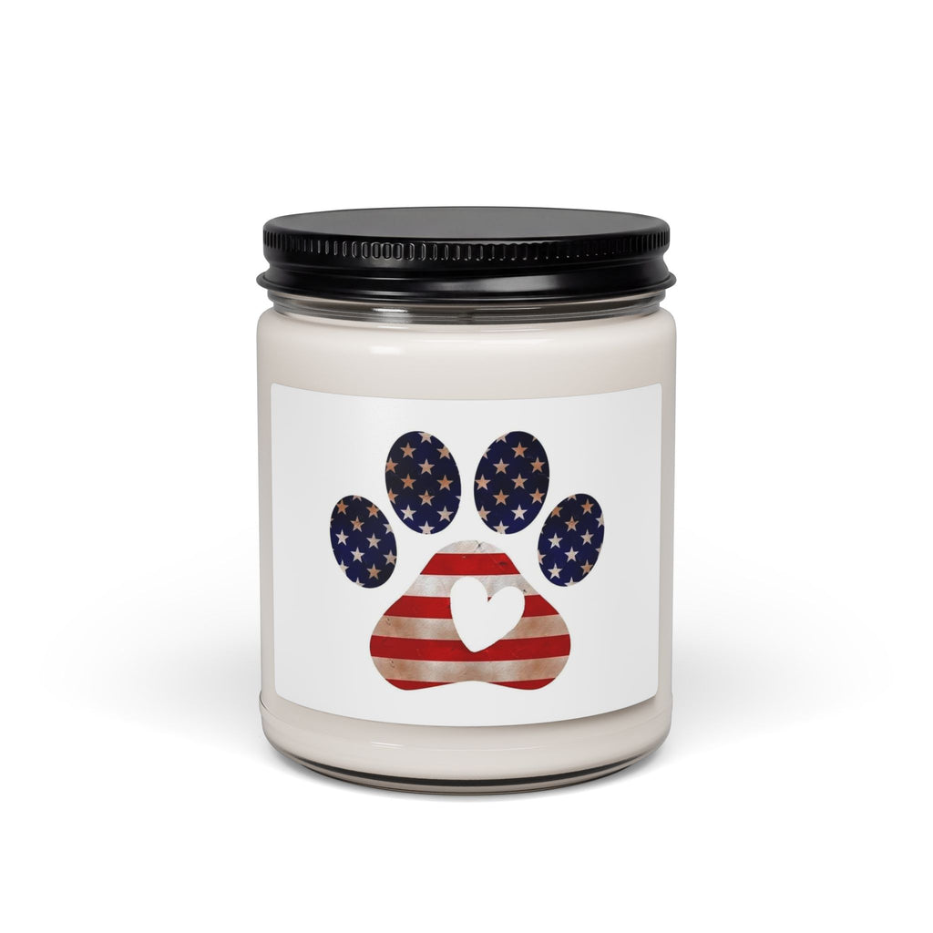 Soy Candle — American Flag Paw Print Scented Candle (9 oz)