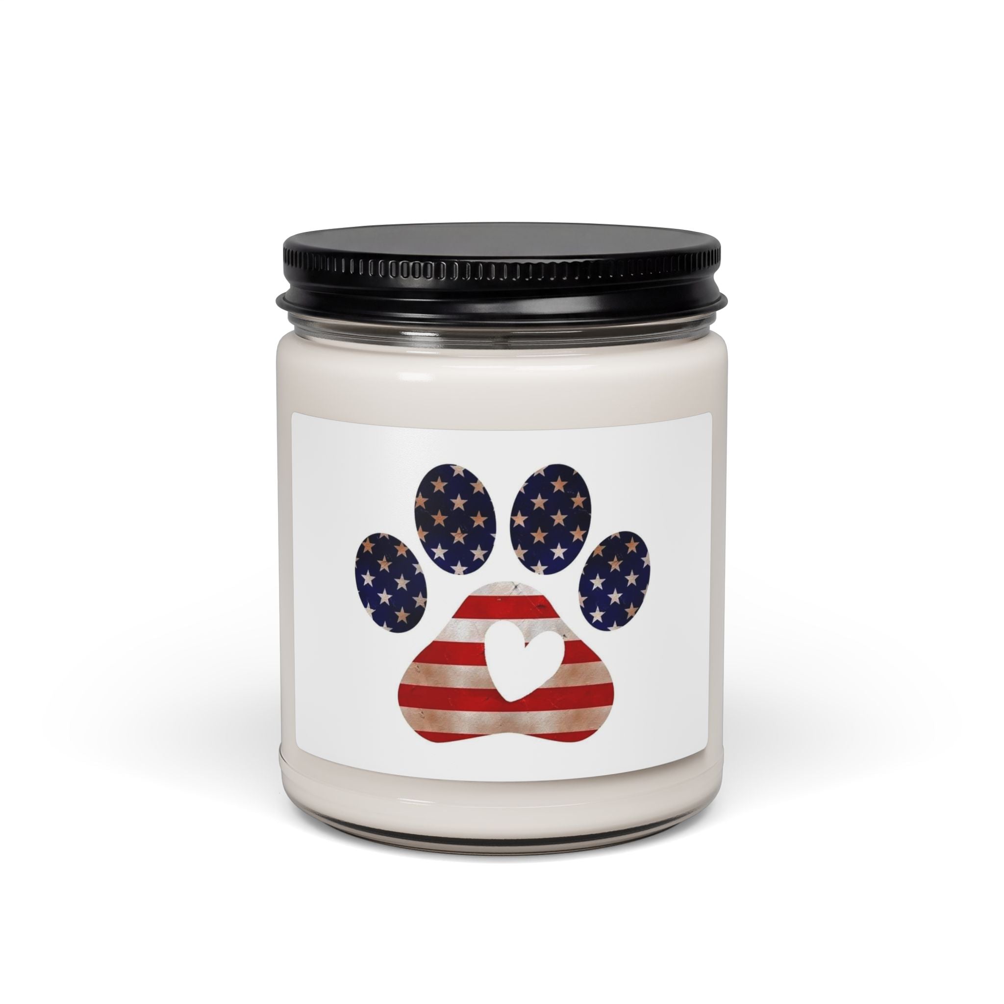 Soy Candle — American Flag Paw Print Scented Candle (9 oz)